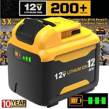 12V 12.0Ah 12Volt Max Lithium-ion Battery For DeWalt DCB127-2 DCB126 DCB120 NEW