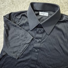 Collars and Co Dress Collar Polo Shirt Mens Small Black Performance Office Golf