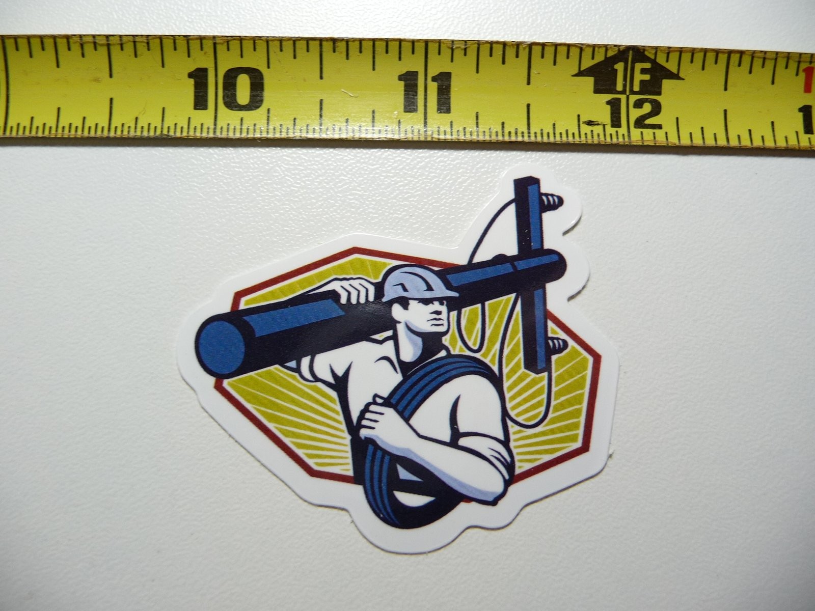 Electrician Lineman Carrying Pole Decal Sticker for Work Gear