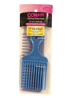 CONAIR 2pc Set Detangle Comb & Pick Styling Essentials Microban Protection 1a