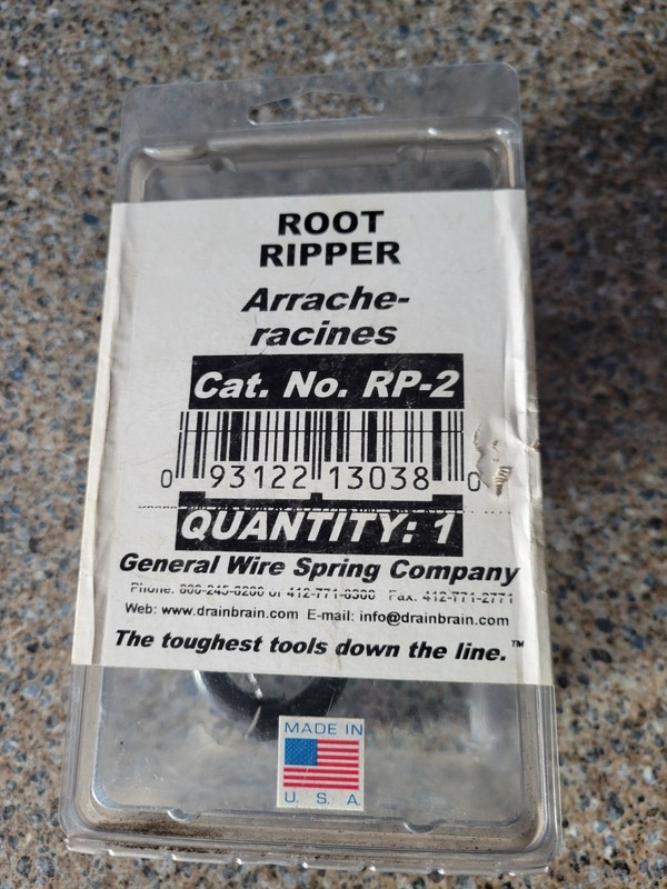 Gerneral Wire RP-2 Root Ripper 5/8 or 3/4 Sewer Cable
