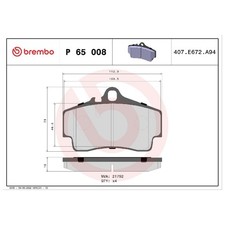 Satz Bremsbeläge Bremsklötze hinten für Porsche Cayman 987 | 23948650