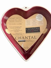 Chantal 1 1/2 cup 0.6 Liter Heart Mold Baking Dish Red w/White Rim 93-HM17 New