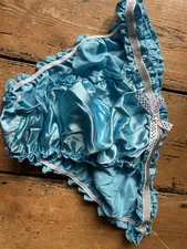 Iefiel Blue Frilly Lace Glossy Cross Dress Knickers Xl New