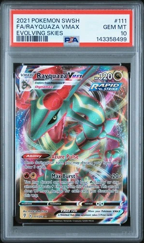 2021 Pokemon Sword & Shield Evolving Skies #111 Fa/Rayquaza Vmax PSA 10