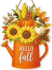 Hello Fall Door Sign for Home Decoration Fall Welcome Sign
