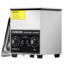 CREWORKS Ultrasonic Cleaner with Heater & Timer, 1/2 Gallon Stainless Steel 60W