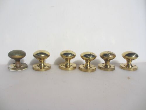 Brass Door Knobs Handles Plates Old Late Vintage / Retro Jot Lot Bulk - Picture 3 of 9