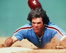 Pete Rose Diving to a Base Philadelphia Phillies 8x10 Vintage MLB Baseball Photo