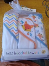 Cudlie 3 Pack Hooded Towels For Baby Fox    Very Cute