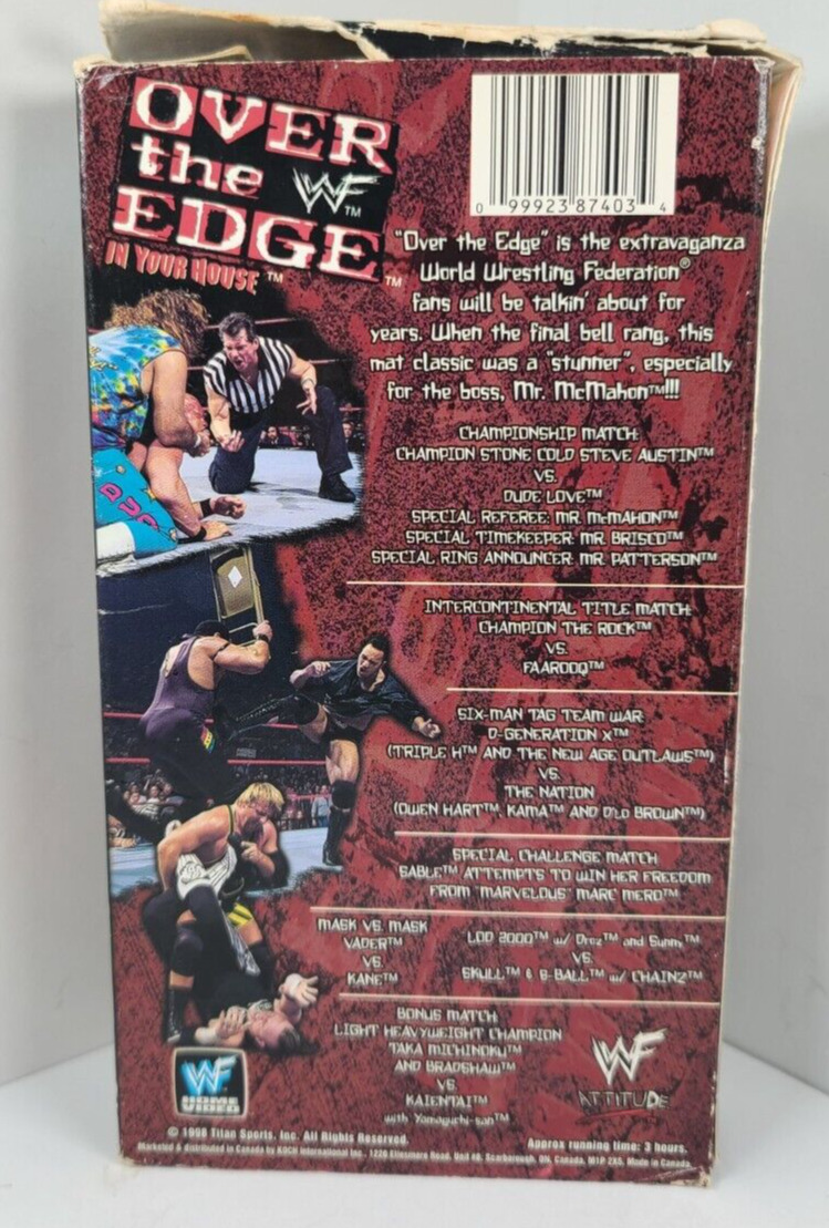 WWF Over the Edge In Your House VHS 1998 Stone Cold Steve Austin Dude Love Rock