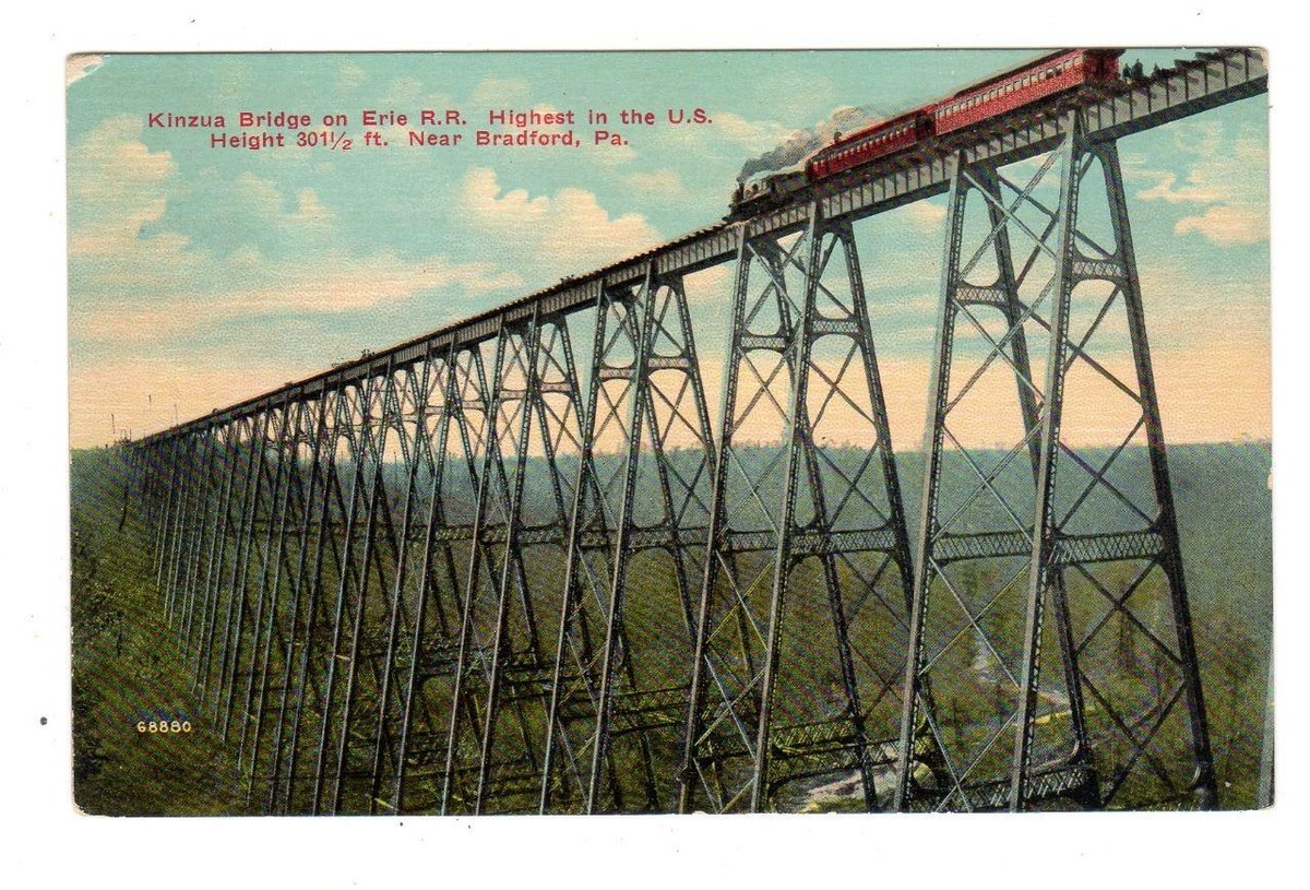 Carte Postale Ancienne USA - Kinzua Bridge, Bradford PA, Train, C1905
