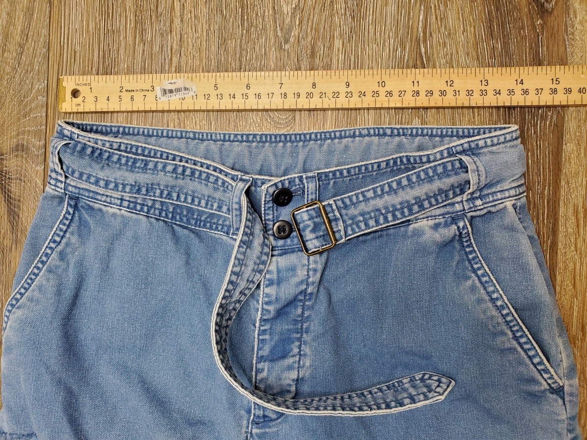 Lauren Jeans Co. Ralph Lauren Women's Light Wash Blue Denim Cargo