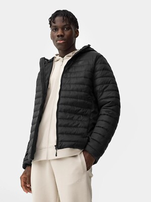 Herren Jacke 4F Daunenjacke Herbst Frühling leichte Schwarz
