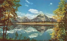 Postcard Jackson Lake And Teton Range Dense Forests Wyoming Teton Range