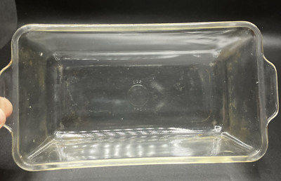 Vintage Pyrex Clear Glass Bread Loaf Pan 212 US Patent Off F-Z