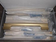 10 Pack 7 Inch Hole Centers Brushed Gold Solid Cabinet Pulls Drawer Handles