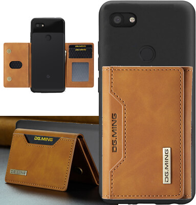 For Google Pixel 3A XL Case 2in1 Detachable Magnetic TPU+Wallet Credit Card Slot