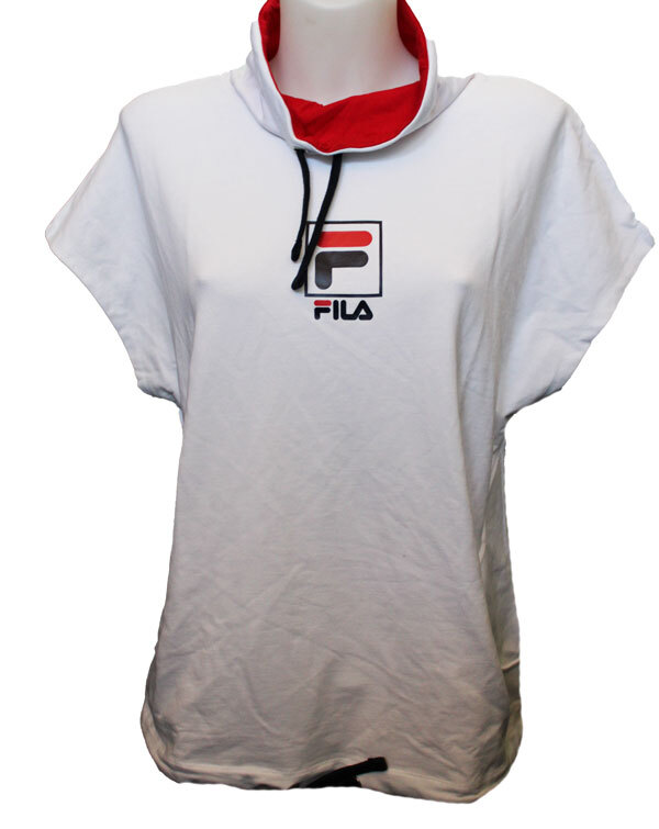 T) FELPA CON CAPPUCCIO SPORTIVA OLIVIA FILA FLL201031 BIANCA taglia L 40 NUOVA