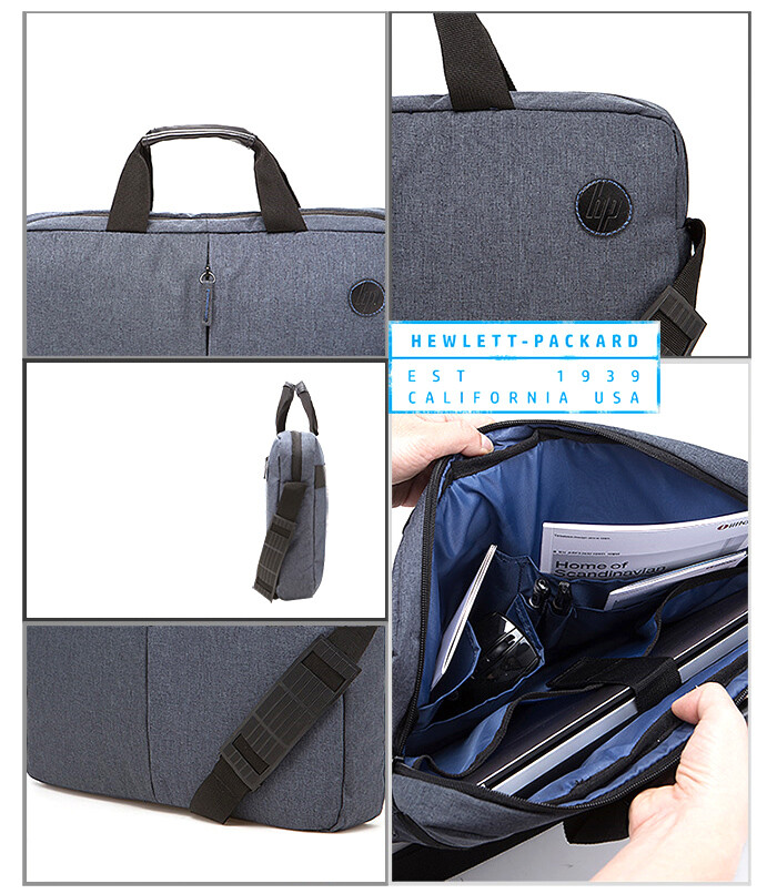 HP 15.6" Genuine Laptop Case Shoulder Strap Bag Topload Briefcase Gray