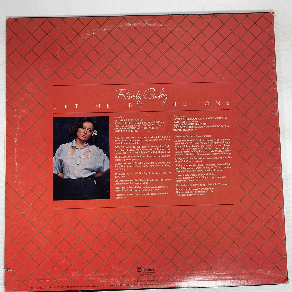 Randy Gurley – Let Me Be The One Vinyl, LP 1978 ABC Records – AB 