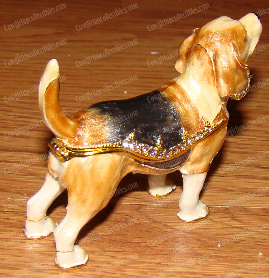Enameled Beagle Box (Pedigree Dog Collection, 3727) Australian Crystals, Pewter