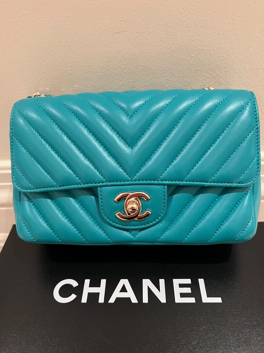 CHANEL Chevron Classic Lambskin Rectangular Mini Single Flap Bag