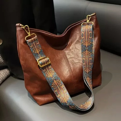 Für Damen Shopper Handtasche Hobo-Bag Schultertasche Umhängetasche Leder Optik