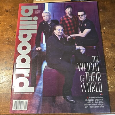 Billboard Magazine December 23 2017 U2 The Weight of Their World Brand New