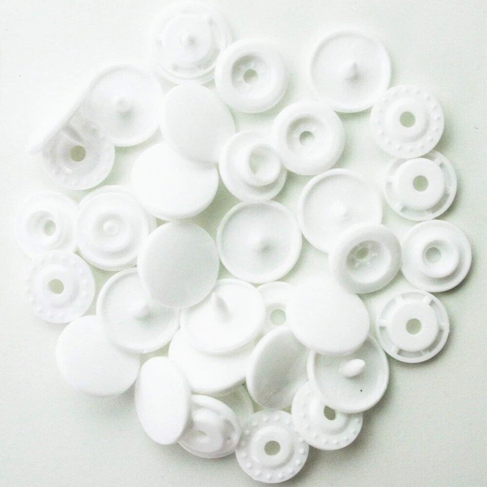 200 Sets T5 Resin Plastic Press Stud Snap Button Popper Fastener Diapers Clothes - Image 2 of 4