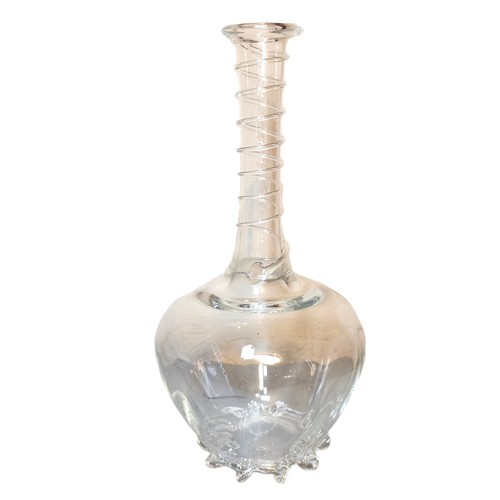 Juliska “Naomi” Signed Mouth Blown Signed Art Glass Clear Bud Flower Vase - Picture 2 of 7