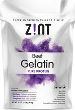 Zint Gelatine - Verdickendes Proteinpulver (Gras gefüttert Rindfleisch) 16 Oz.
