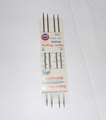 Vintage BOYE Double Point Aluminum Knitting Needles Size 2 Length 7''