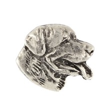 Rottweiler II  - Versilberte Hundebrosche, elegante Anstecknadel, Jackenreverssc