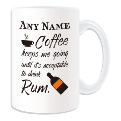 Personalisierter Geschenk Kaffee Rum Becher Tasse Geburtstag Weihnachten Name Text Ihn Ihr Schnaps