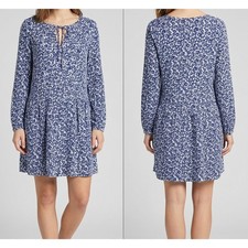 Old Navy Womens Dress Medium Floral Blue Rayon Tie Front