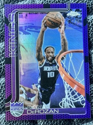 2025-26 Topps Chrome Update Demar DeRozan Purple Basketball Refractor #62 SP /75