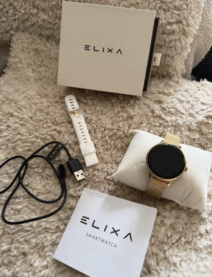 ELIXA Smartwatch Gold Edelstahl-Milanaiseband mit Zubehör, OVP & Anleitung