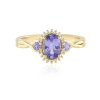 Cavill Ring 925 Silber Vergoldet Tansanit Oval 0,64Ct WeißEr Topas Damen-