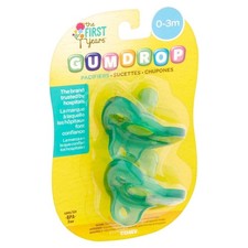 The First Years Gumdrop Pacifiers Newborn Pacifier Green 0-3m 2 Pk
