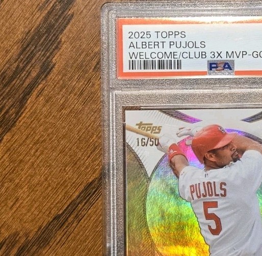 Albert Pujols PSA 9 TOPPS 2025 WELCOME TO THE CLUB 3 Times MVP GOLD FOIL #d /50  view 3