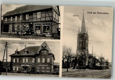 13657941 - 3126 Wahrenholz Kaufhaus Borchers Kirche Gasthaus Matthies Bahnpost