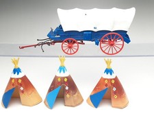 Deetail Britains --  Planwagen + 3x Indianer ...