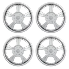4Pcs Silver 14 Inch Wheel Covers Snap On Hub Caps Rim Covers Fit For R14 Tire