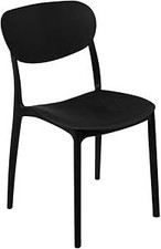 Chaise GORICA PRAGA en plastique, meuble de jardin, bar, empilable, noire
