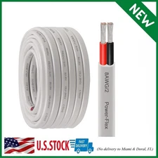 Kimbluth 8 Gauge Duplex Marine Wire Tinned Copper Boat Cable 10ft 8 AWG Standard