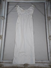 Vintage Opaline Womens Size 34 Ivory Full Slip Nightgown Nylon USA Lingerie
