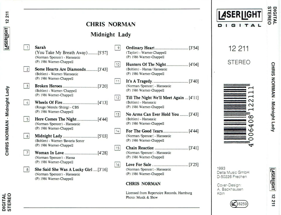 (CD) Chris Norman - Midnight Lady - Some Hearts Are Diamonds, Broken Heroes - Bild 2 von 2