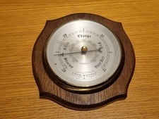 COMITTI OF LONDON Model 107 ANEROID Barometer Teak Surround