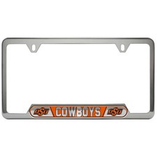 NEW Oklahoma State Cowboys Stainless Steel License Plate Frame POKES